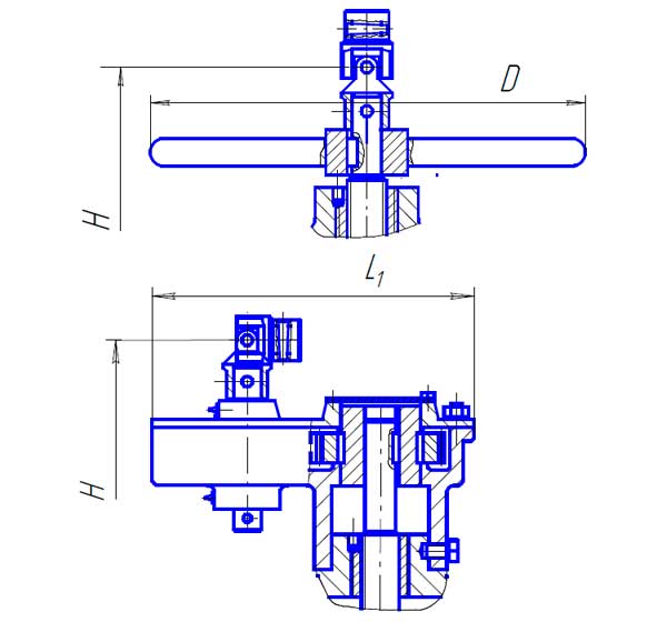 Запорный клапан СК 21015 - конструктивная схема исполнение №2