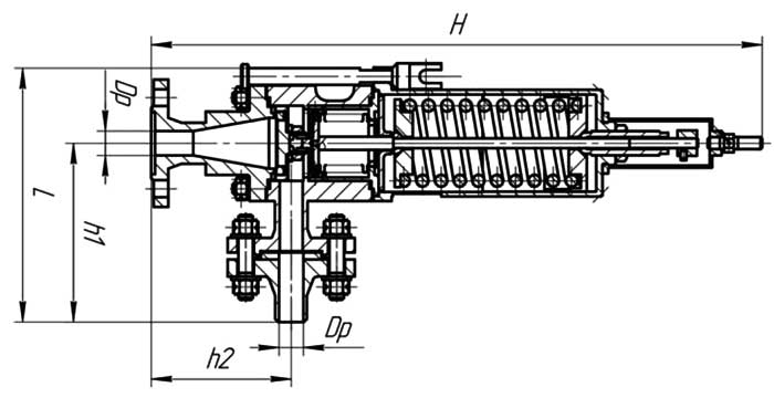 Конструктивная схема клапана предохранительного УФ 53051