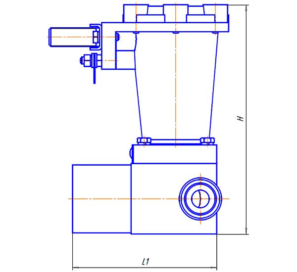 Клапан электромагнитный НЗ УФ 96576 - габаритная схема №1