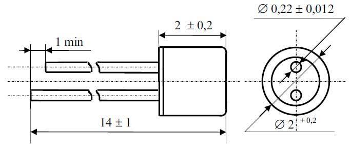 Схема - габаритные и присоединительные размеры датчика температуры WAD-305