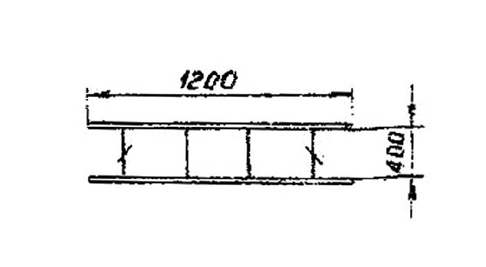 Звено кабельроста К4 - габаритная схема