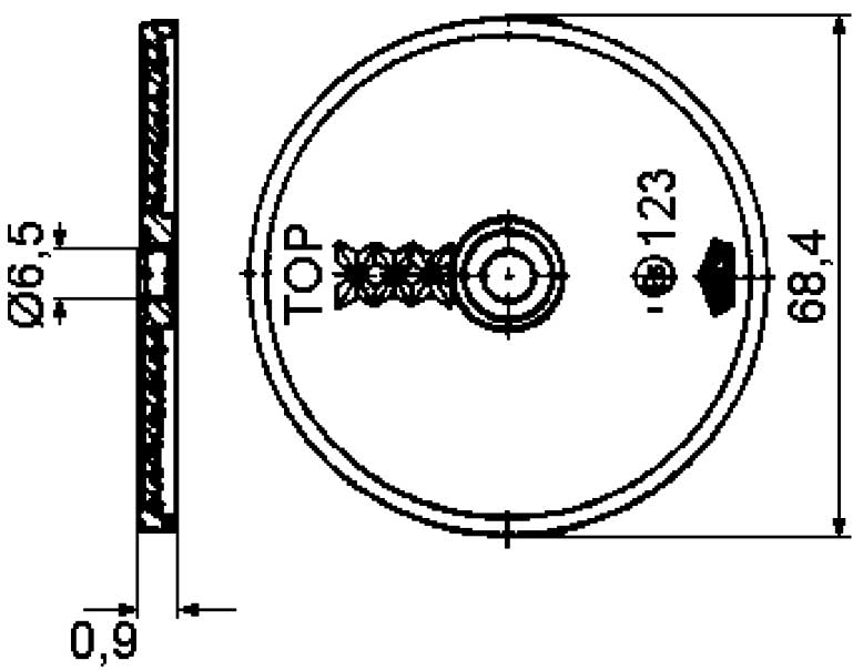 Поляризованный рефлектор (d=68,4 мм) - габаритная схема