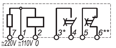 Рис.1. Схема подключения реле ВЛ-65
