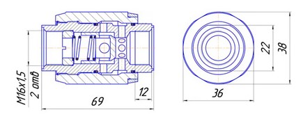 Схема габаритных размеров гидродросселя ДЛК 8,3-2М