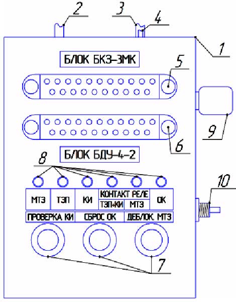 Конструктивная схема переходного устройства для блоков БКЗ-3МК и БДУ4-2