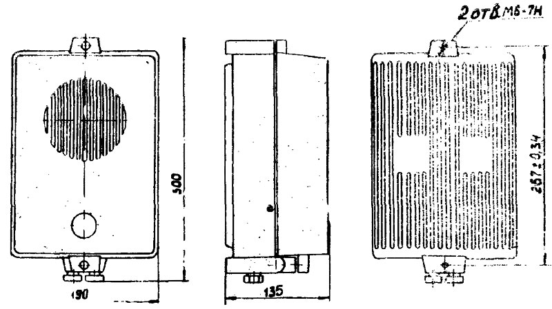 Схема прибора ПГС-10 - габаритные и установочные размеры