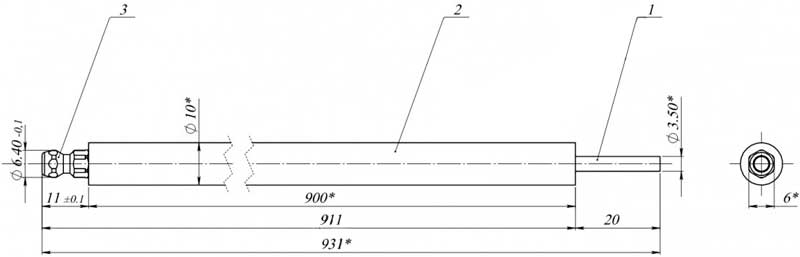 Конструктивная схема электрода розжига МК 1443.04.00.788