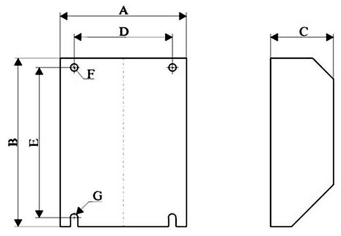 Схема - габаритные размеры преобразователя MDC2-22